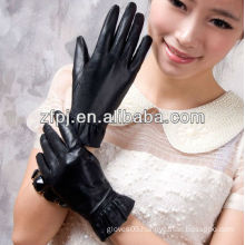 hot sale black leather glove women style
